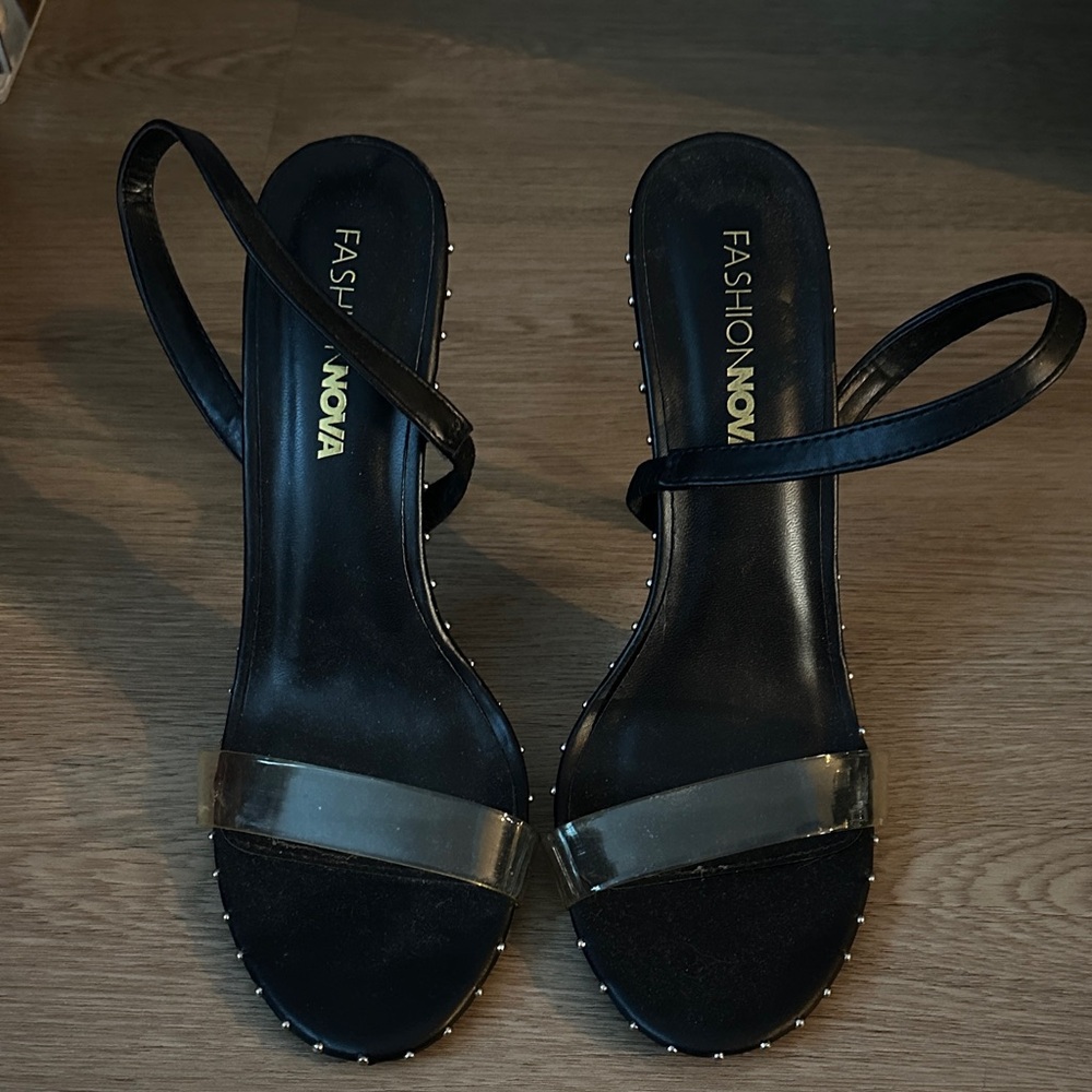 Fashion Nova Stud Muffin Heel - Black